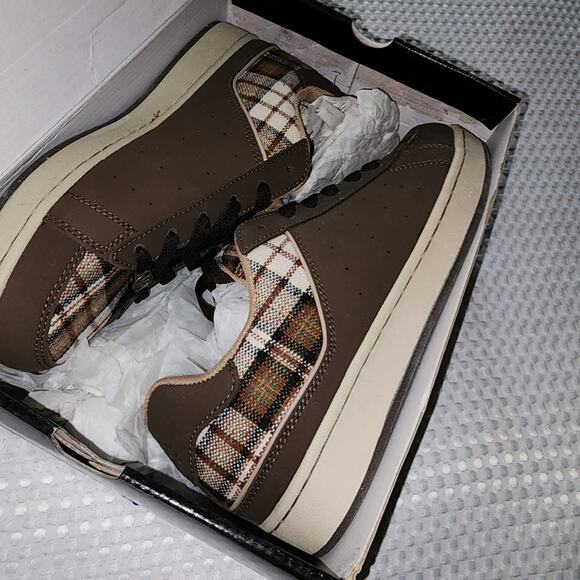 BITTER & TWISTED  NIB MENS SIZE 9M COLTON PLAID & LEATHER SKATEBOARD SNEAKERS - Picture 3 of 12